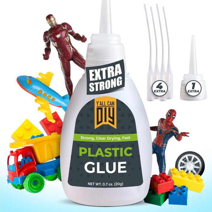 Y'allCanDiy Super Glue for Plastic 20g (.7 oz) - Heavy Duty Glue for Legos & Miniatures. CA Glue Adhesive for PLA, 3D Printing, Toys, Car, ABS, PVC, DIY Kits
