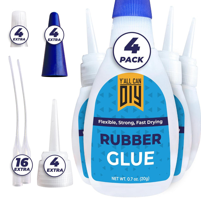 Y'allCanDiy Super Glue for Rubber - Cyanoacrylate Based Adhesive for RC Tires, Seals , Gaskets, Soles, Hose, Mat & Neoprene, Automotive Parts Repair. Heavy Duty, Waterproof