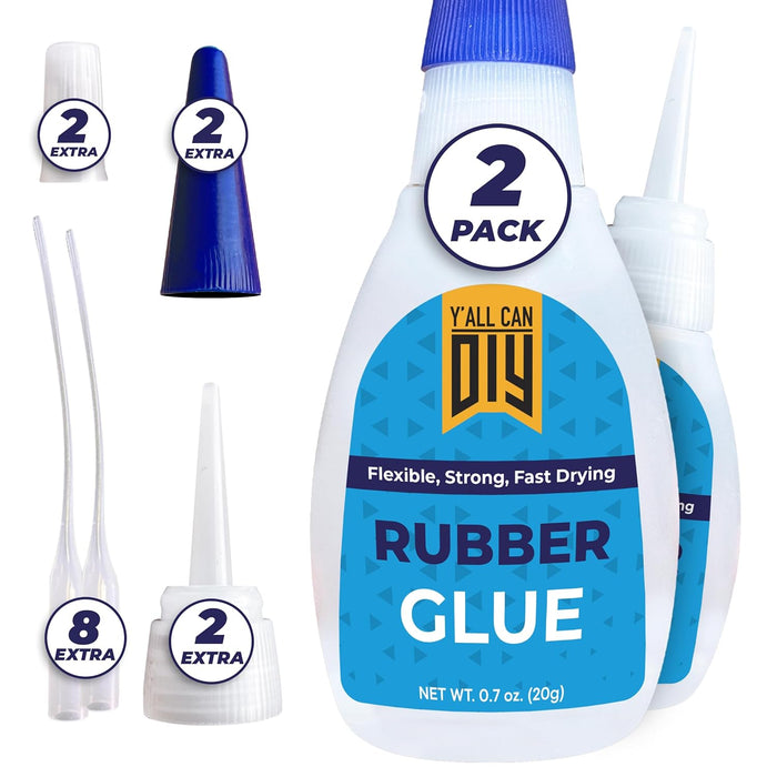 Y'allCanDiy Super Glue for Rubber - Cyanoacrylate Based Adhesive for RC Tires, Seals , Gaskets, Soles, Hose, Mat & Neoprene, Automotive Parts Repair. Heavy Duty, Waterproof