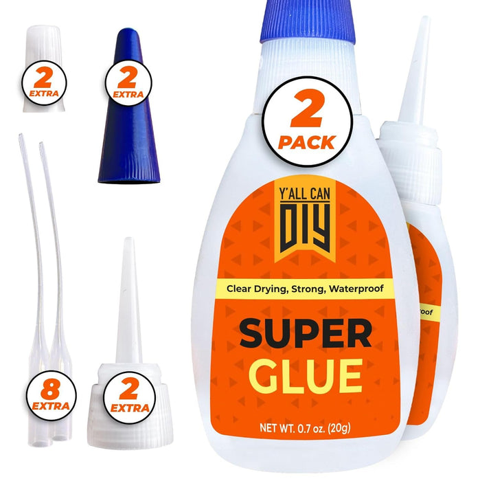 Y'allCanDiy Super Glue 1 Pk x 0.7 Oz (20g) - Superglue for Crafts Plastic, Wood, Metal, & Repair, Instant Glue, Cyanoacrylate Adhesive, Quick Dry Premium 1 Pack Glue
