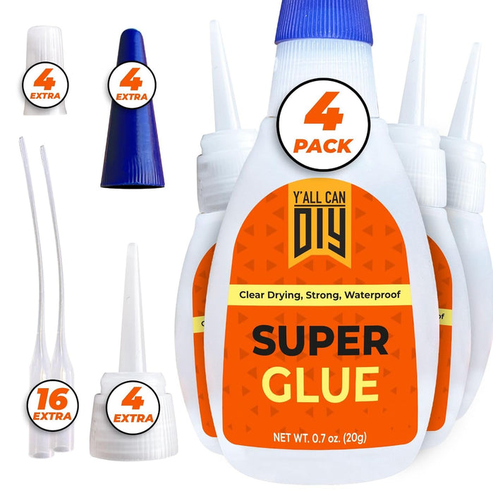 Y'allCanDiy Super Glue 1 Pk x 0.7 Oz (20g) - Superglue for Crafts Plastic, Wood, Metal, & Repair, Instant Glue, Cyanoacrylate Adhesive, Quick Dry Premium 1 Pack Glue