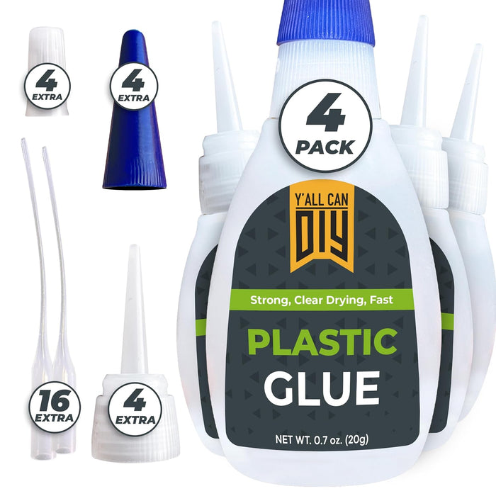 Y'allCanDiy Super Glue for Plastic 20g (.7 oz) - Heavy Duty Glue for Legos & Miniatures. CA Glue Adhesive for PLA, 3D Printing, Toys, Car, ABS, PVC, DIY Kits