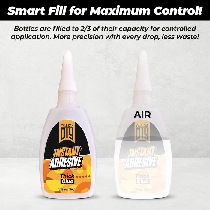 CA Glue (1x1.76 oz.) with Spray Adhesive Accelerator (1x6.76 fl oz.) - Fast Drying for Woodworking, Model Cars, Airplanes. Thick 1500 CPS Viscosity for Strong Bonds on Wood