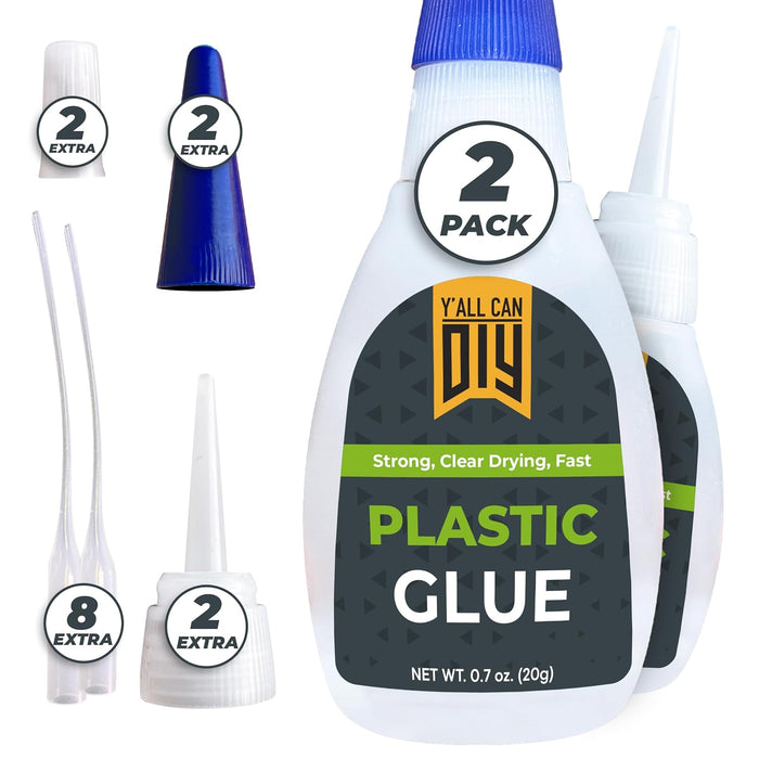 Y'allCanDiy Super Glue for Plastic 20g (.7 oz) - Heavy Duty Glue for Legos & Miniatures. CA Glue Adhesive for PLA, 3D Printing, Toys, Car, ABS, PVC, DIY Kits