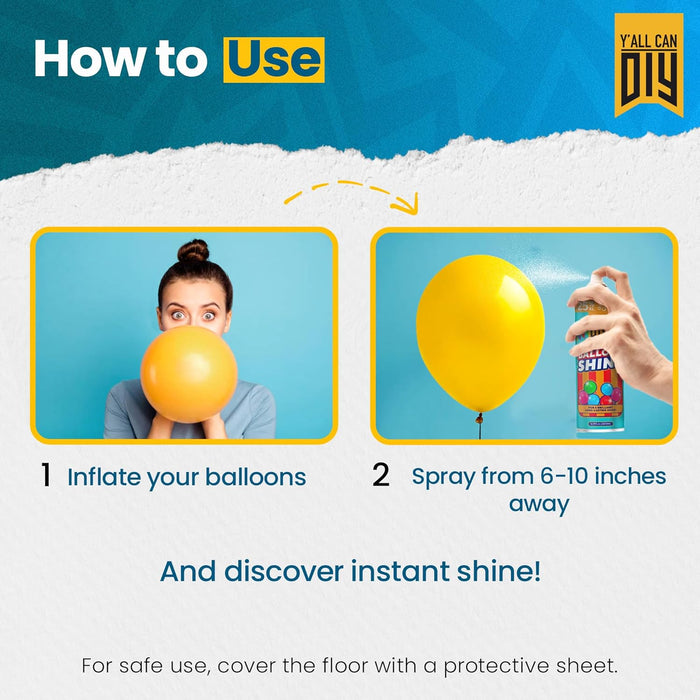 Balloon Shine Spray 1x16.9 fl.oz. - High-Gloss Finish for Latex Balloons, Waterproof & Smudge-Free Globos Spray Shine to Last Longer, Perfect for Party Decorations, Weddings, and Events - Mega Shine