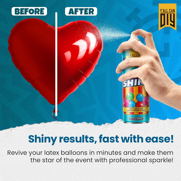 Balloon Shine Spray 1x16.9 fl.oz. - High-Gloss Finish for Latex Balloons, Waterproof & Smudge-Free Globos Spray Shine to Last Longer, Perfect for Party Decorations, Weddings, and Events - Mega Shine