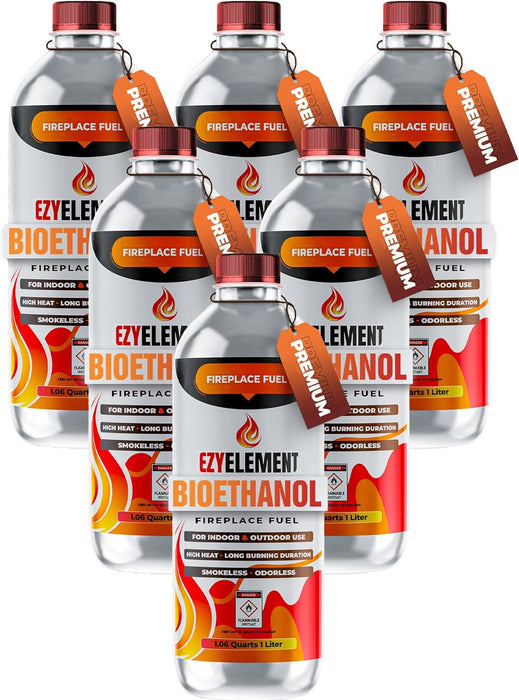 Bioethanol Fireplace Fuel 1 Liter - Clean Burning, Odorless, and Smokeless Bioethanol Fuel for Tabletop Fireplaces, Bio Ethanol Fuel for Table Top Fire Pit, Renewable Ethanol Fire Pit Fuel Burners