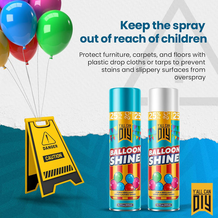 Balloon Shine Spray 1x16.9 fl.oz. - High-Gloss Finish for Latex Balloons, Waterproof & Smudge-Free Globos Spray Shine to Last Longer, Perfect for Party Decorations, Weddings, and Events - Mega Shine