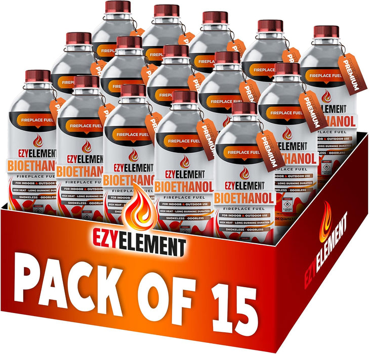 Bioethanol Fireplace Fuel – 1 Liter | Clean, Odorless & Smokeless Burning for Tabletop Fireplaces, Fire Pits & Ethanol Burners: Renewable, Eco-Friendly Fuel for a Warm and Inviting Ambiance