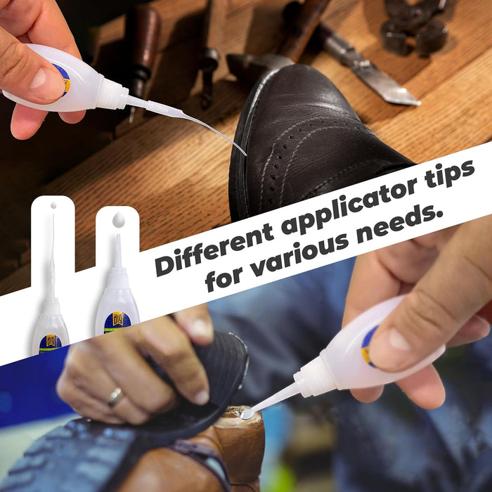 Y'allCanDiy Professional Grade Cyanoacrylate Based Shoe Glue 4 Pk x .7 Oz. (20g) Industrial Strength Leather, Rubber & Sneaker Sole Adhesive. Heavy Duty with Extra Applicator