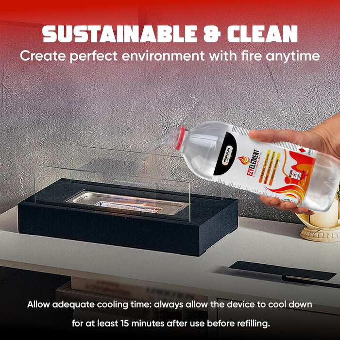 Bioethanol Fireplace Fuel – 1 Liter | Clean, Odorless & Smokeless Burning for Tabletop Fireplaces, Fire Pits & Ethanol Burners: Renewable, Eco-Friendly Fuel for a Warm and Inviting Ambiance