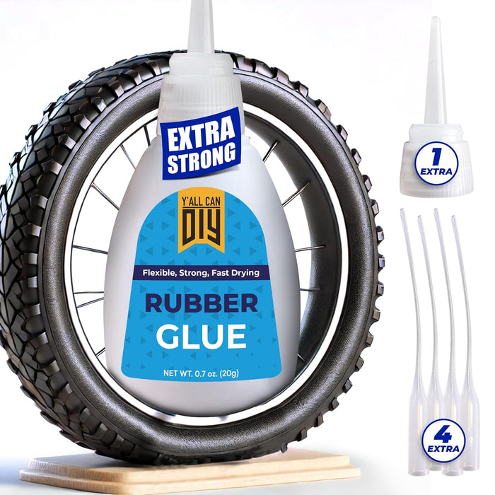 Y'allCanDiy Super Glue for Rubber - Cyanoacrylate Based Adhesive for RC Tires, Seals , Gaskets, Soles, Hose, Mat & Neoprene, Automotive Parts Repair. Heavy Duty, Waterproof