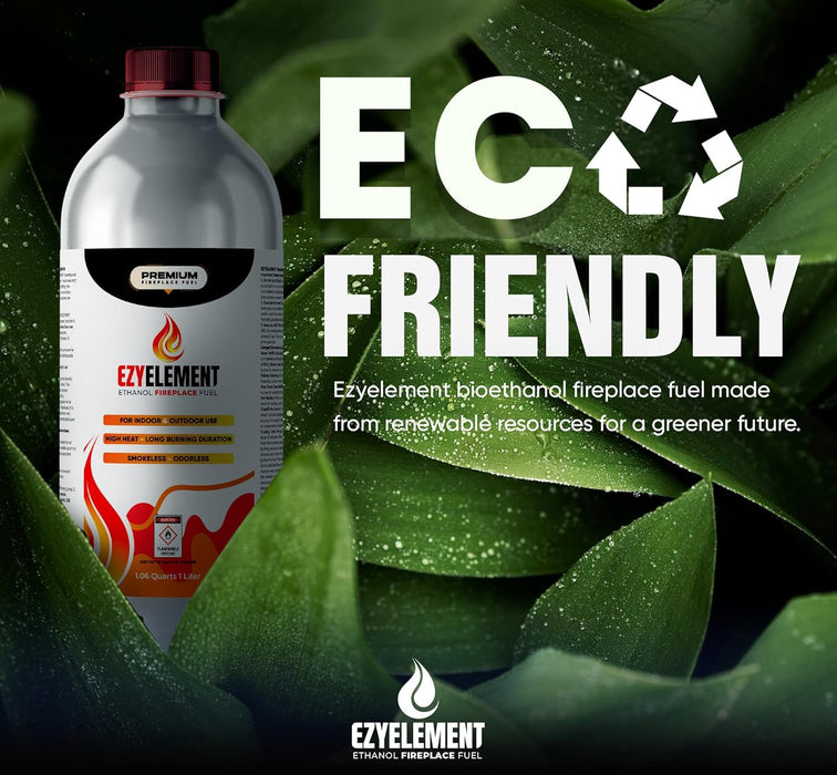 Bioethanol Fireplace Fuel – 1 Liter | Clean, Odorless & Smokeless Burning for Tabletop Fireplaces, Fire Pits & Ethanol Burners: Renewable, Eco-Friendly Fuel for a Warm and Inviting Ambiance