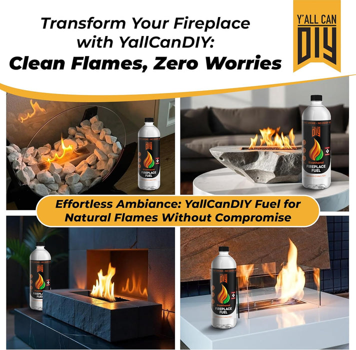 Bioethanol Fireplace Fuel 1 Liter - Bio Ethanol Fuel for Table Top Fire Pit, Renewable Ethanol Fire Pit Fuel Burners, Clean Burning, Odorless, and Smokeless Bioethanol Fuel for Tabletop Fireplaces